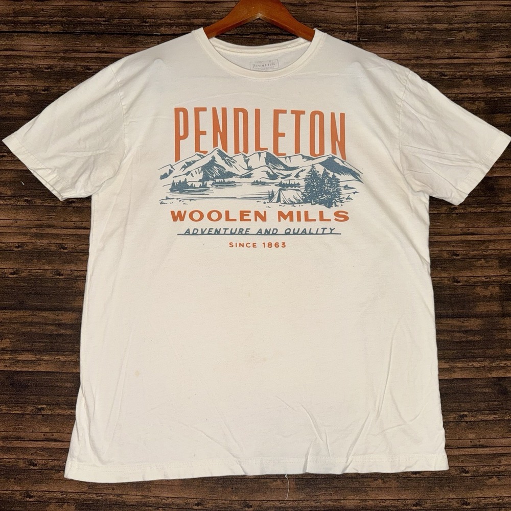 Pendleton Woolen Mills Mountain Adventure Beige T-Shirt Women's L